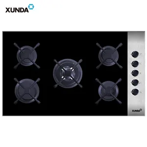 Xunda Major кухонная техника итальянский дизайн черные закаленные стеклянные плиты газовая плита 5 горелка