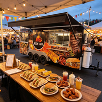 Remorque à tacos personnalisée en fibre de verre avec grill en pierre de lave et station de cuisson de viande fumée pour la restauration de nourriture de rue mexicaine authentique et les confiseries