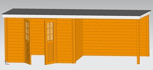 Maison en <span class=keywords><strong>bois</strong></span> 2-en-1 avec rangement, véranda ouverte, atelier de rangement extérieur avec patio - Product Image 3