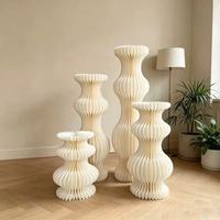 Support Colonne Pliable en Papier Nid d'Abeille Art Déco Cylindrique Multifonctionnel pour Présentation de Marchandises pour Mariage et Décoration Intérieure