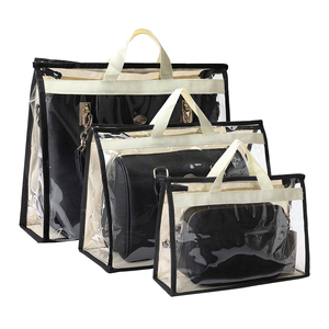 Transparent Anti-dust Purse Handbag Organizer Storage Bag for Hanging Closet with Zipper and Handle