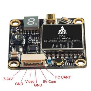 Émetteur vidéo FPV HOT AKK FX2 5,8 GHz 40 canaux 25 mW/200 mW/500 mW/800 mW commutable, prise en charge de l'OS, puissance de sortie élevée, longue portée, course - Product Image 4