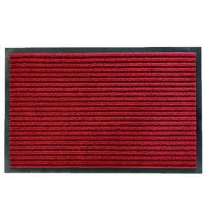 Double Striped Doormat Rectangle Absorbent Non Slip PVC Home Commercial Entrance Hallway Mat Bright Red Dark Red Dark Gray - Product Image 2