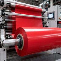 Film de démoulage en silicone PET rouge personnalisé Tensfilm 25-188µm 1-1000g/in pour FPC, PCB et découpe à l'emporte-pièce
