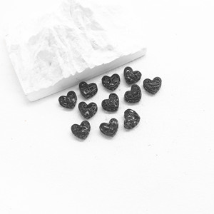 yunnique Black Stainless Steel Heart Shaped <b>Spacer</b> Beads For Bracelet Making 12mm Casting Metal Loose Beads GZY-PJ17 - Product Image 3