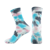 Calcetines de Yoga Antideslizantes Tie Dye para Mujer, Calcetines de Pilates con Agarre para Otoño, Calcetines Antideslizantes para Barre Dance y Uso en Casa, Venta al por Mayor Personalizada