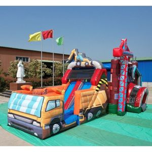 Château gonflable de construction en forme de <span class=keywords><strong>camion</strong></span> <span class=keywords><strong>benne</strong></span> avec toboggan aquatique, grand combo gonflable aquatique avec piscine à éclaboussures - Product Image 2