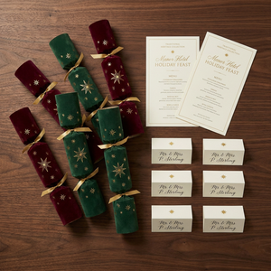 Cracker de Noël personnalisé imprimé, élégant et chaleureux, pour table de dîner festive d'hôtel de luxe - Product Image 1