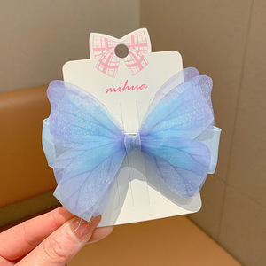Gradient Tulle Butterfly <b>Bow</b> Hair <b>Clips</b> Cute Barrettes For Little Girls Kids Hair Accessories - Product Image 4