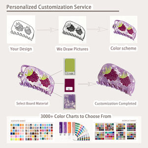 可定制的醋酸纤维发夹，可印logo，多种形状和尺寸可供选择，有数千种颜色可供选择。 - Product Image 4