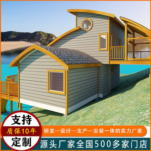 Cabane d'été moderne en bois, bois traité sous pression, structure extérieure pour le camping - Product Image 3