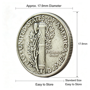 Replica della Moneta Mercury Dime da 10 Centesimi, Moneta Decorativa USA con Testa della Libertà Alata, Replica da Collezione per Regalo o Esposizione - Product Image 4