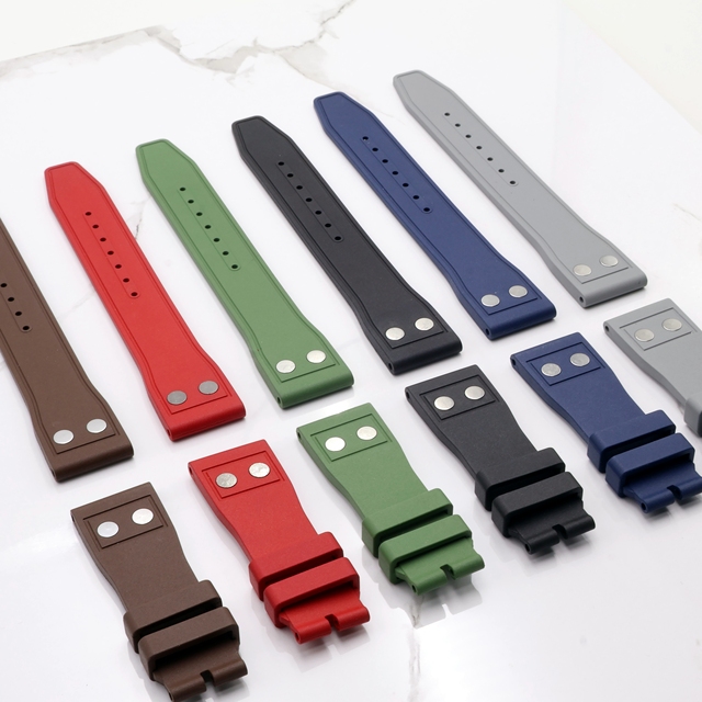 Factory Wholesale 20mm 21mm 22mmFKM Rubber Watch Band Quick Release Watch Strap for IWC Pilot Style