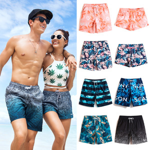 Concevez votre propre maillot <span class=keywords><strong>de</strong></span> <span class=keywords><strong>bain</strong></span> poches Polyester imprimé fleuri hommes et femmes séchage rapide été Couples plage conseil Shorts - Product Image 3