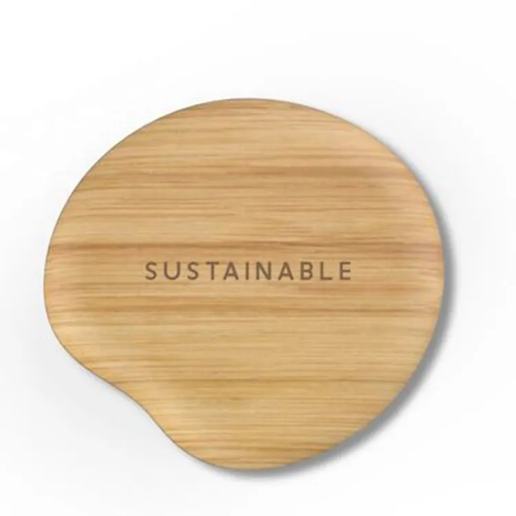 Embalaje cosmético ecológico único Caja de polvo compacta de materias primas de bambú con apertura giratoria