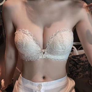 جميل الصيف مثير قابل للتعديل حمالة صدر للثدي الصغيرة نمط اليومي الدانتيل حمالة الجبهة زر تنفس محبوك - Product Image 4