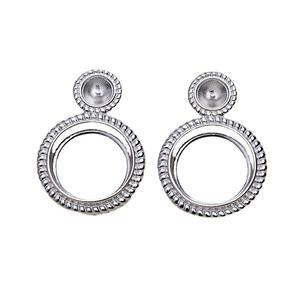 Boucles d'oreilles en argent S925 avec 10 perles 4472 Bijoux en perles DIY pour femmes Accessoires de 2,5 mm avec support vide - Product Image 5