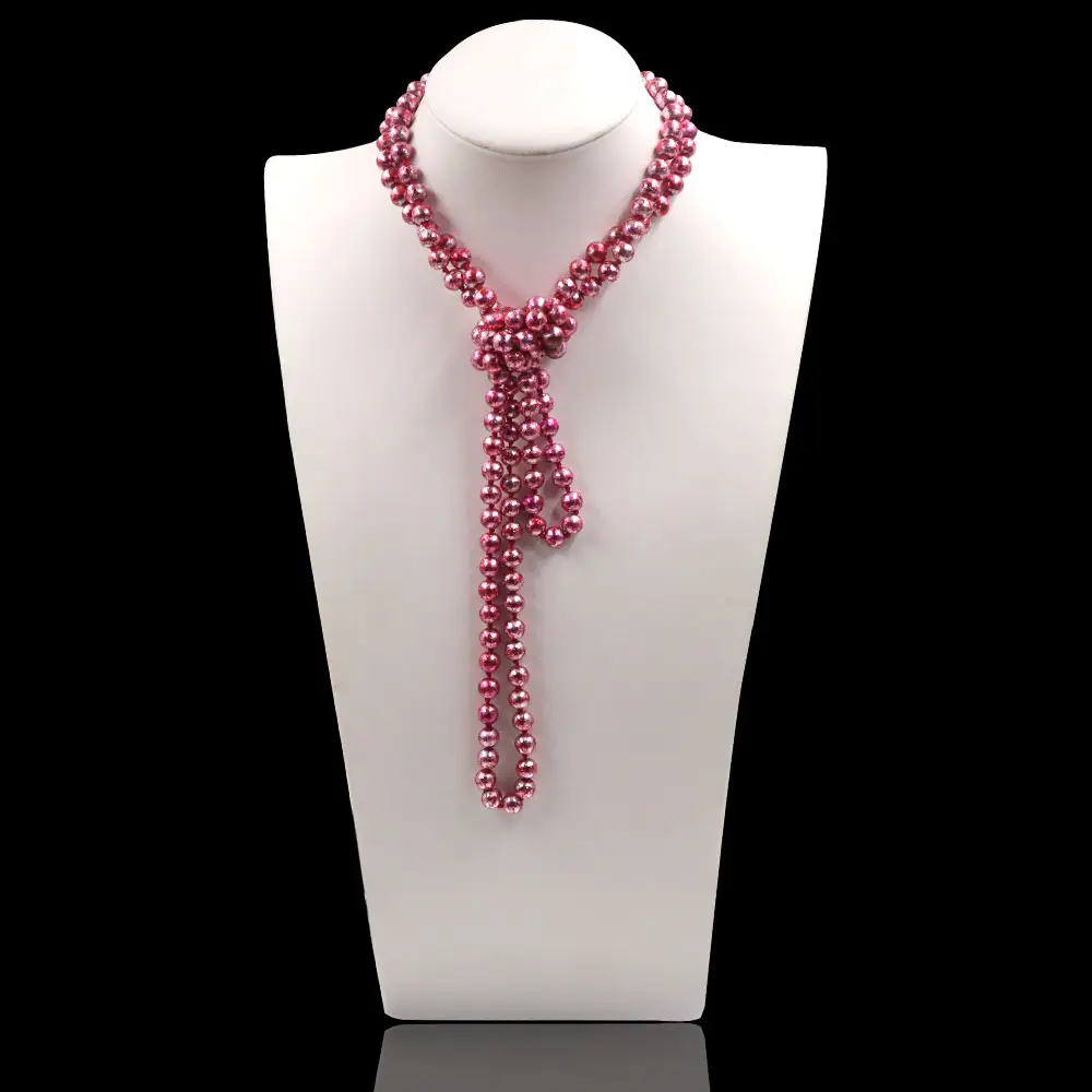 Ed-collar de perlas de cristal de 8mm, collar de perlas de cristal de varios colores