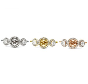 Entrega rápida Diseño DE BODA 14K Oro blanco sólido Diamante natural Compromiso DE BODA Anillos de montaje semi para mujeres - Product Image 4