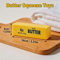 Jouet à presser en forme de beurre, Squishy à remontée lente en forme de boulette, Jouets sensoriels anti-stress, Squishies doux et extensibles, Jouets Fidget en polymère, 14 ans et plus