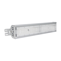 Reflector LED Lineal Modular de Aluminio Gris Claro con Lente Óptica Multiángulo, Soporte Ajustable, IP65, para Exteriores e Industria