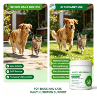Granulés de soutien articulaire pour chiens et chats, santé des hanches et des os, glucosamine, chondroïtine, mélange de chanvre, complément en granulés, OEM, marque privée