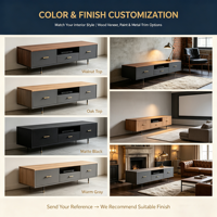 Buffet industriel noir mat personnalisé avec étagère à LED |   Portes sans poignées |   OEM ODM |   Quantité minimale de commande : 1 unité |   Conception 3D Gratuite 48h