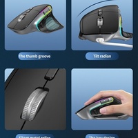 Mouse Gaming Multi-Perangkat Nirkabel Antarmuka USB BT 5.0 Lampu Latar 6 Tombol Isi Ulang Portabel Optik untuk Tangan Kanan Stok