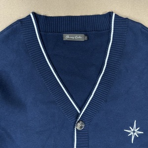 <b>Navy</b> V Neck Knit <b>Cardigan</b> Button Front Long Sleeve Pullover Sweater for Women - Product Image 4