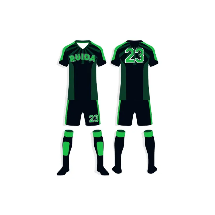 Polyester Custom ized Logo Fußball trikot und Short Sets Sports Team bequeme atmungsaktive Trainings uniform