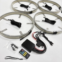 Kingshowstar Lampu Roda 4pcs 10 Baris Warna Putih Bersih Aksesoris Off-Road 12V Kit Lampu Roda 10 Baris yang Ditingkatkan untuk Truk