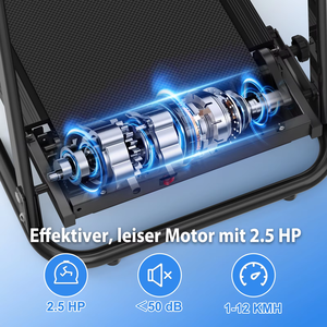 Caminadora Eléctrica Plegable de 2.5HP con Conectividad a Aplicaciones, Pantalla LED, Inclinación Manual, Amortiguación Profesional, Máquina para Correr en Casa - Product Image 3