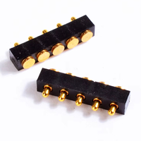 Connecteur magnétique JIATEL pour câble d'alimentation de support de batterie 12V à ressort avec broches Pogo et connecteur PCB