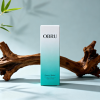 Boîte en carton personnalisée OBROU avec logo en feuille d'or pour produits de soin de la peau, flacon compte-gouttes en verre pour huile essentielle, emballages en boîtes en papier