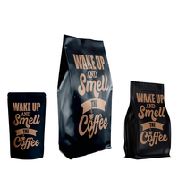 Sachet d'emballage alimentaire personnalisé avec logo imprimé, valve et poignée, pour café coréen, type stand-up, avec perforations