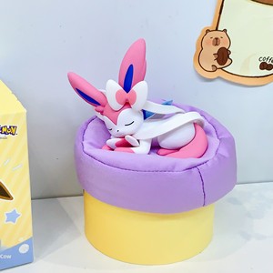 Figurines <span class=keywords><strong>de</strong></span> <span class=keywords><strong>Pokémon</strong></span> Eevee endormies, authentiques, en PVC, style dessin animé japonais, mignonnes, tendance, en boîte mystère, décorations <span class=keywords><strong>de</strong></span> bureau - Product Image 5