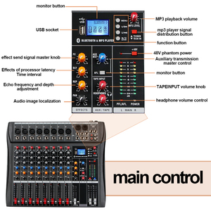 Nuevo Mezclador de Audio Profesional DX8, Consola de Mezcla de 8 Canales, Interfaz USB para Karaoke y Transmisión en Vivo - Product Image 6