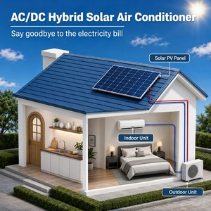 Aire Acondicionado Solar de 1.5HP y 12000 BTU, 48V, Ahorro de Energía, 100% Sin Factura de Electricidad, Aire Acondicionado Split TKF-26-72GW/DC, 100% Energía Solar - Product Image 4