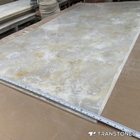 Feuille d'albâtre translucide en pierre flexible blanche d'onyx pour panneau mural artificiel décoratif de barre d'onyx 8 * 4ft