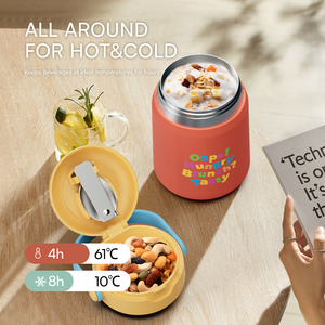 Hong Ling BPA FREE Acero inoxidable Vacío Termo Boca ancha A prueba de fugas Tarro de comida Fiambrera Contenedor con asa - Product Image 2