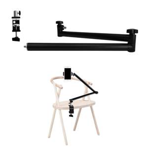 Support de montage de caméra aérienne de table avec <span class=keywords><strong>bras</strong></span> d'extension télescopique à 2 sections support de téléphone têtes à billes adaptateurs de vis - Product Image 6