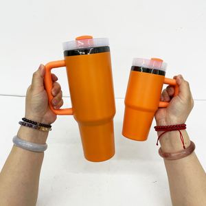 Gobelet isotherme sous vide plaqué, revêtement poudré, noir miroir, 40 oz, avec poignée, pour Halloween, entrepôt US - Product Image 4