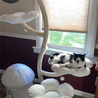 Torre para Gatos Moderna y Lujosa, Árbol para Gatos Grande de Madera, Diseño Floral Colorido, Rascador, Estructura para Escalar, Hecho de Sisal, Viene en Embalaje de Cartón