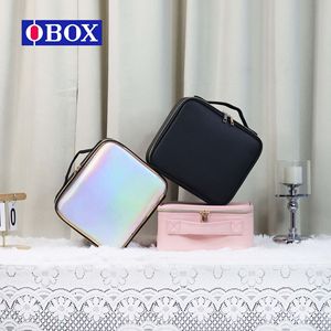 Sac de rangement pour maquillage OBOX, grande capacité, portable, étui de rangement pour cosmétiques, robuste, couleur unie, printemps 2024 - Product Image 4