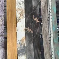 Panel de Pared WPC de 6 Rejillas con Diseño Acanalado Redondeado, 150x15mm, Textura de Mármol Esmerilado, Fabricante OEM, Personalizable, Moderno, para Baños y Proyectos Hoteleros