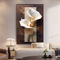 Impression numérique 3D en gros, art déco encadré, lys calla, décoration intérieure, art mural en porcelaine de cristal de luxe, peinture décorative haut de gamme