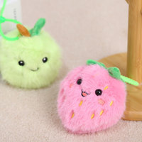 Pendentif en peluche en polyester, poupée créative fraise et mangue, porte-clés mignon pour sac, petit jouet cadeau unisexe à partir de 14 ans