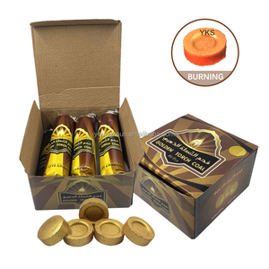 Charbon à chicha YKS écologique, en comprimés, rond, à allumage rapide, sans fumée, en bois de fruit, charbon doré pour chicha - Product Image 1