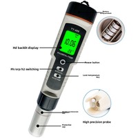 Stylo testeur d'eau riche en hydrogène portable 4 en 1 PH/ORP/H2/TEMP pour aquarium, piscine, eau potable