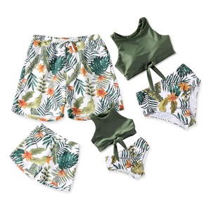 Maillots de bain assortis pour la famille, ensemble bikini deux pièces, imprimé floral, vêtements de plage, maillots de bain pour femmes et hommes, ensemble de 5 pièces - Product Image 2